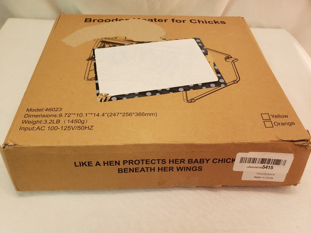 Heating Brooder Plate for Chicks Ducklings Keeping Poultry Warm, Orange