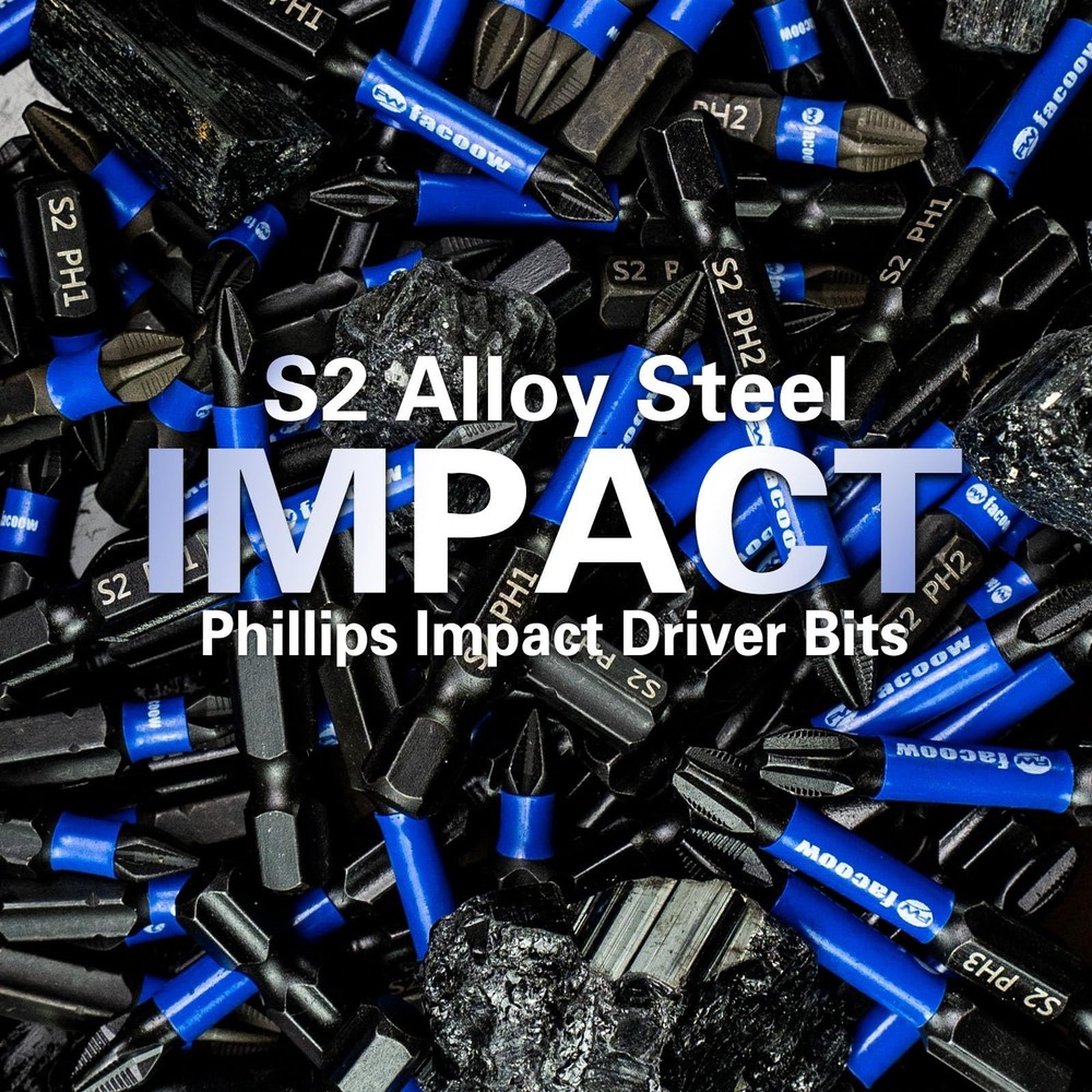 15 Pack Phillips Impact Driver Bits, #2 Phillips Head Magnetic Screwdriver Bits