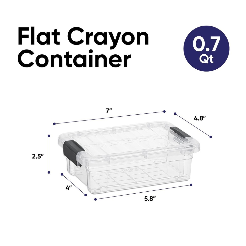 Mini Storage Container Plastic Crayon Box Art Supplies and Sewing Case Stacka...