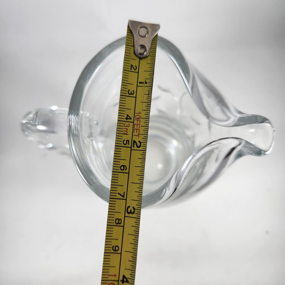 Etched Glass Pitcher with Handle 8" Inches
