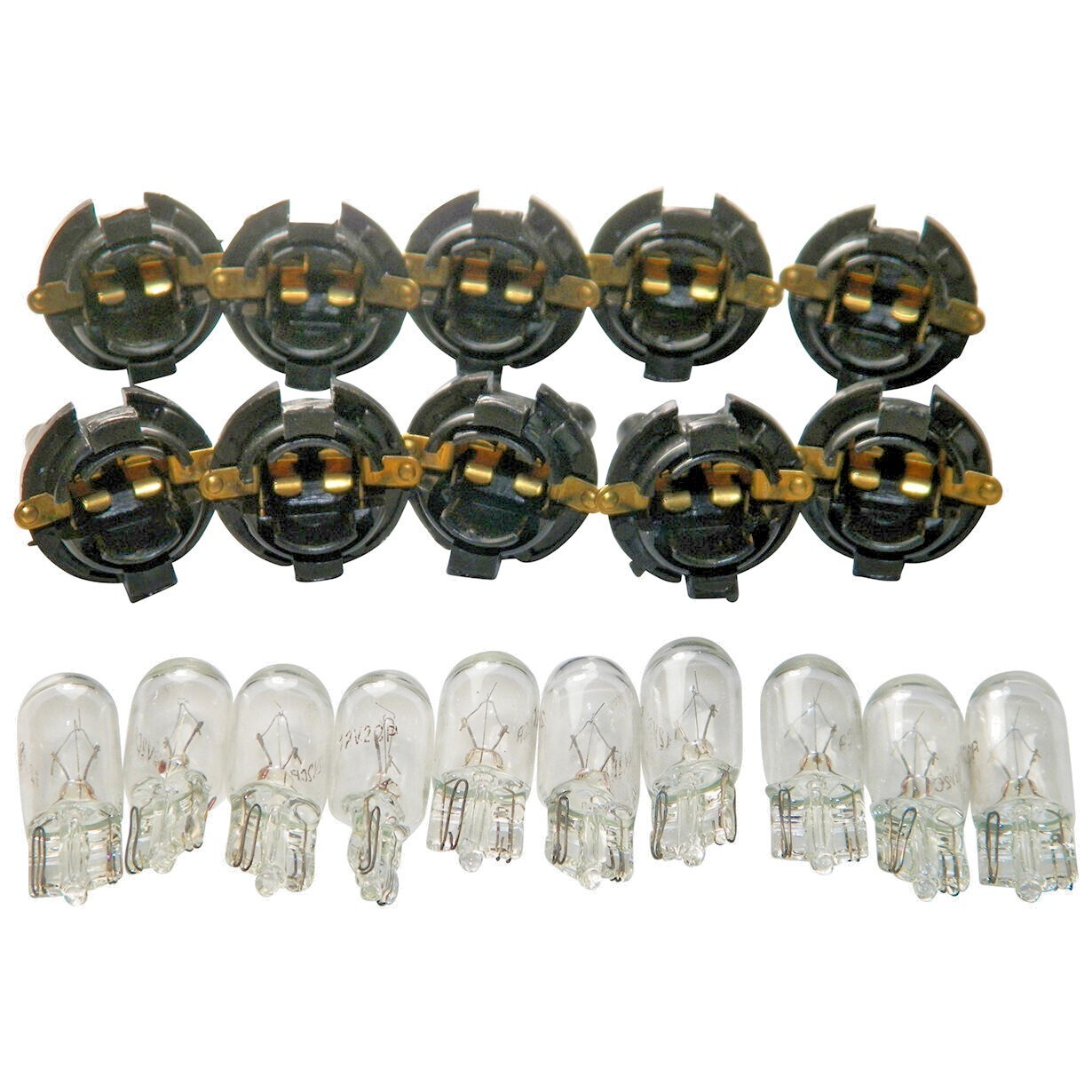 5/8" Dash Bulb Sockets #194 Bulbs Qty-10 Sockets & 10 Bulbs For AMC #1565CCA
