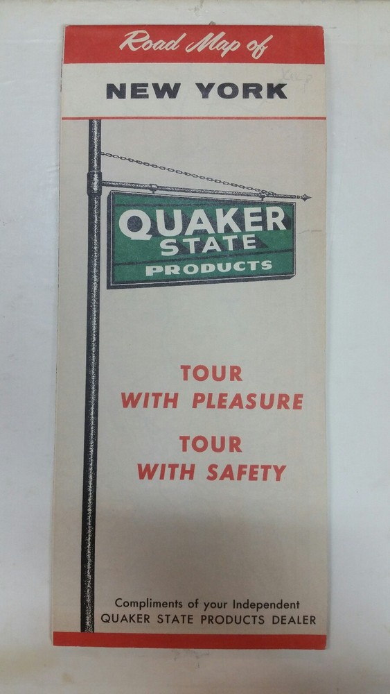1970 Quaker State New York  road map
