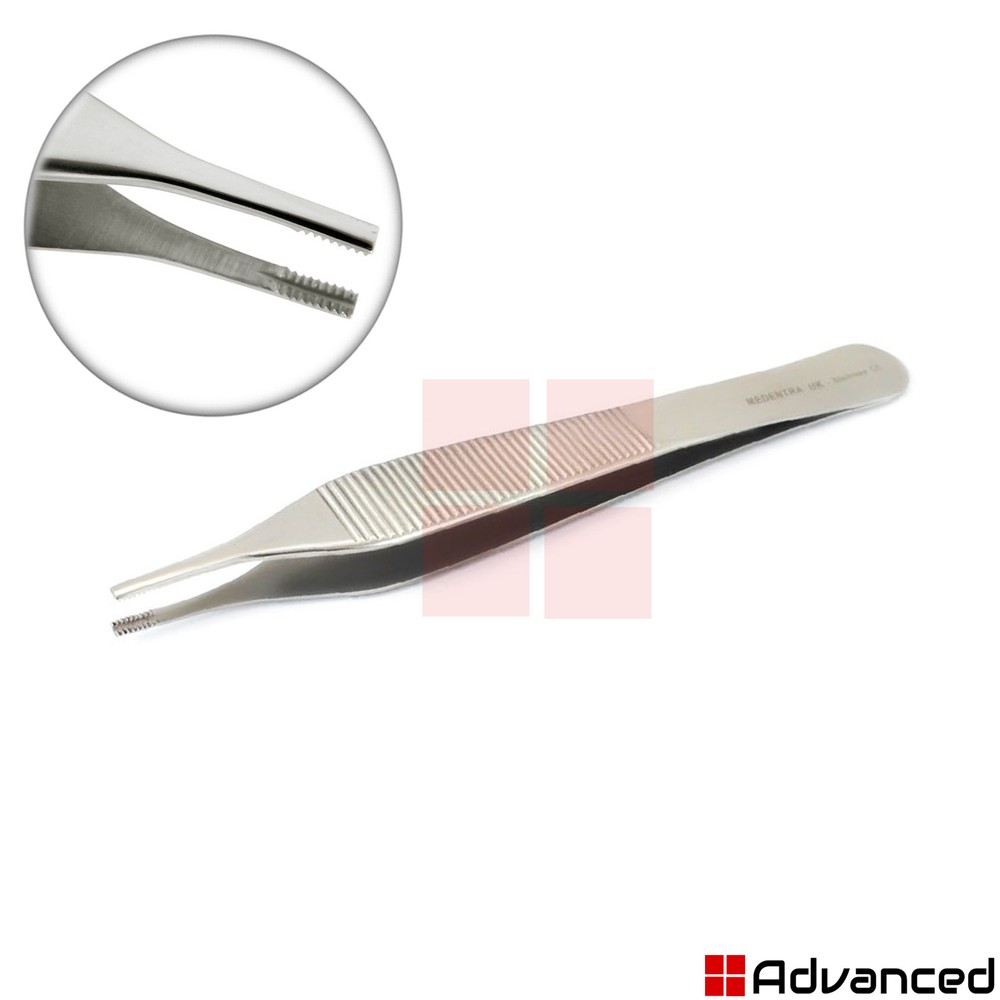 Adson Brown Tweezers Tissue Dissecting Dressing Forceps Micro Suturing Plier New