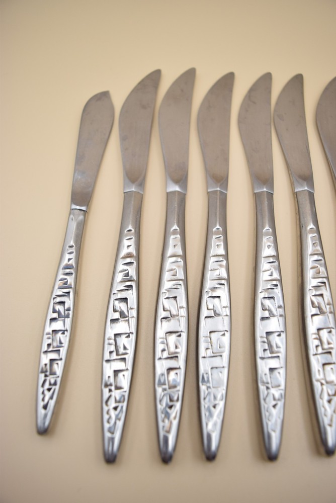 48pc Lyon Cortez Aztec Flatware Set Knives Serving Spoon Dinner Forks Tablespoon