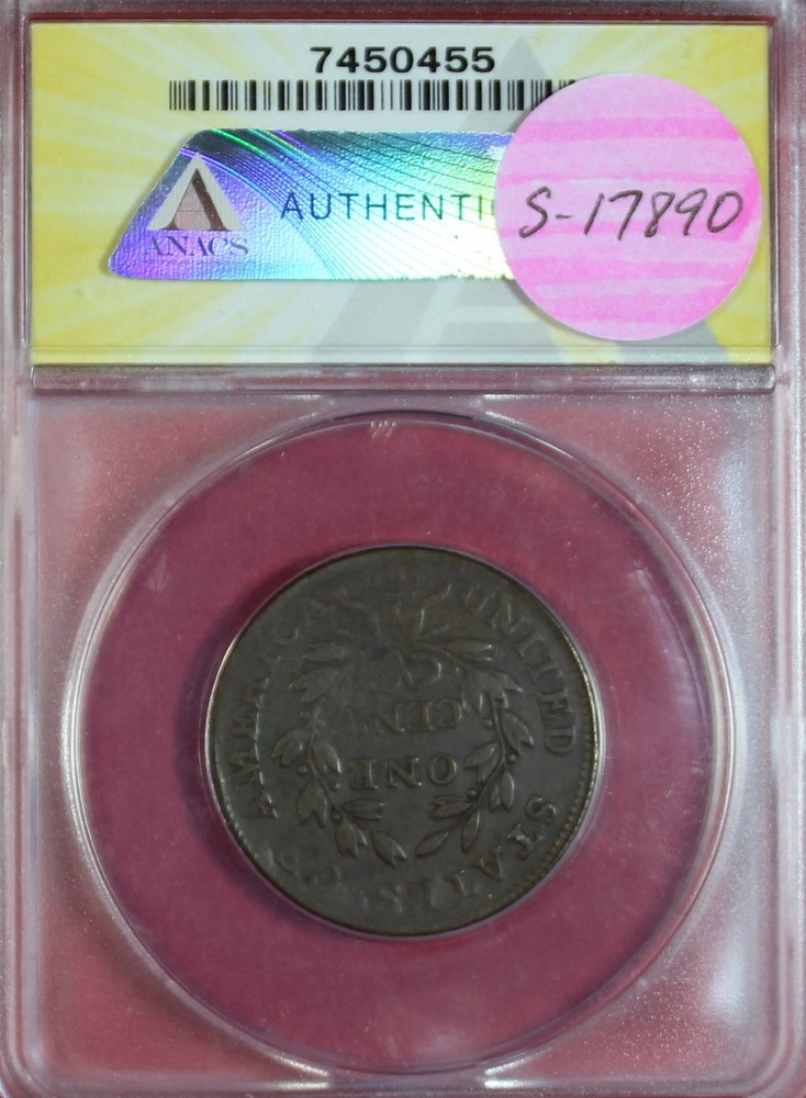 1800 DRAPED BUST LARGE CENT ANACS VF25