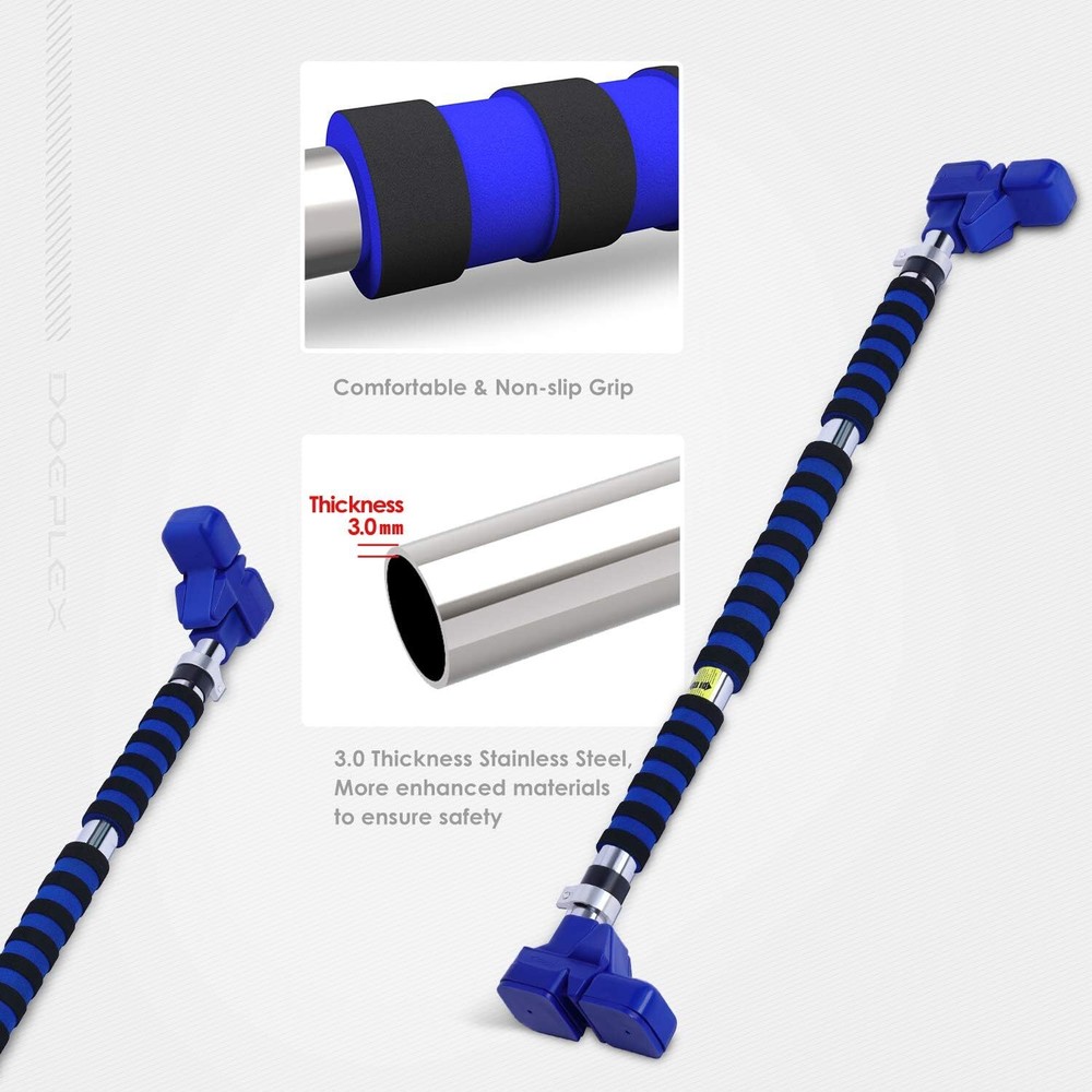Doeplex Pull Up Bar with Locking Mechanism Door Exercise Bar Adjustable Width