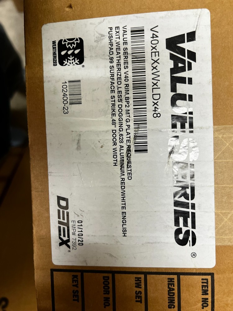 Detex V40 x EX x W x LD x 48 Exit Device