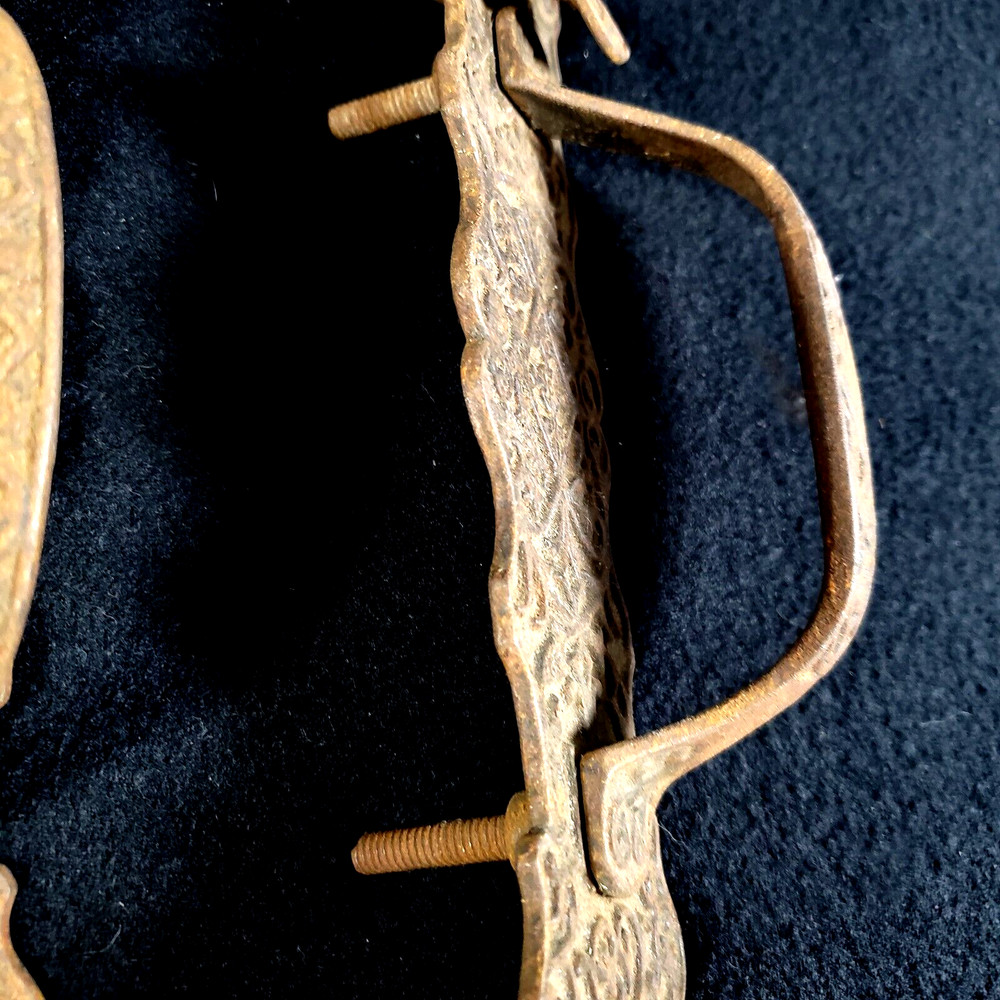 Antique Aesthetic Primitive Wrought Iron Door Pull Handle Set