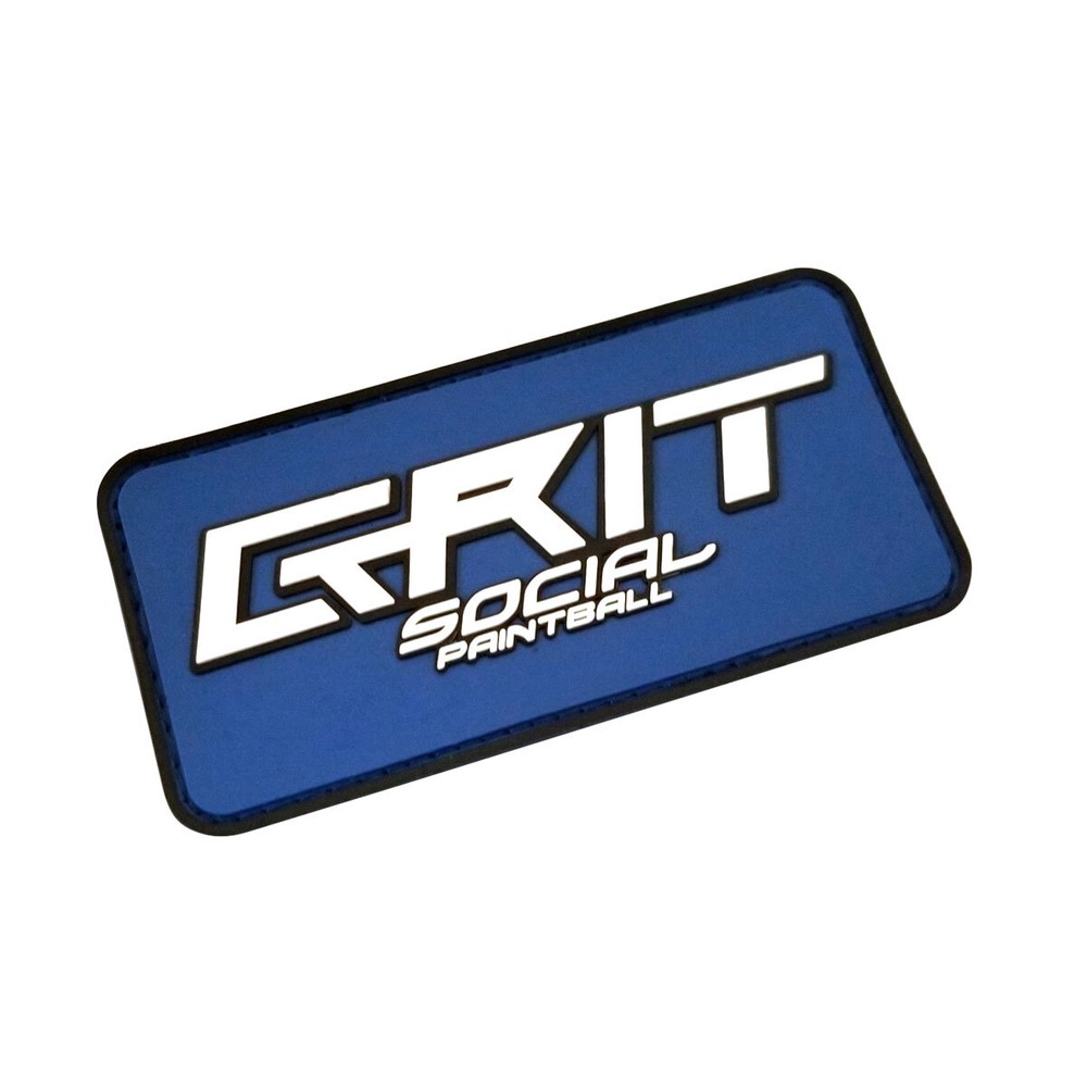 Social Paintball PVC Rubber Patch Hook & Loop Grit Blue