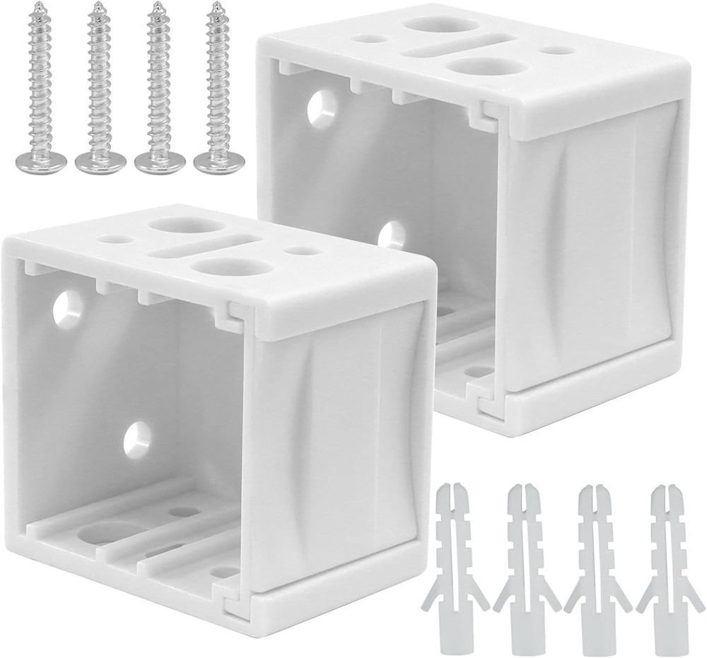 Plastic Window Blind Support Set - 2 Pack 1 Inch Brackets for Easy Installation