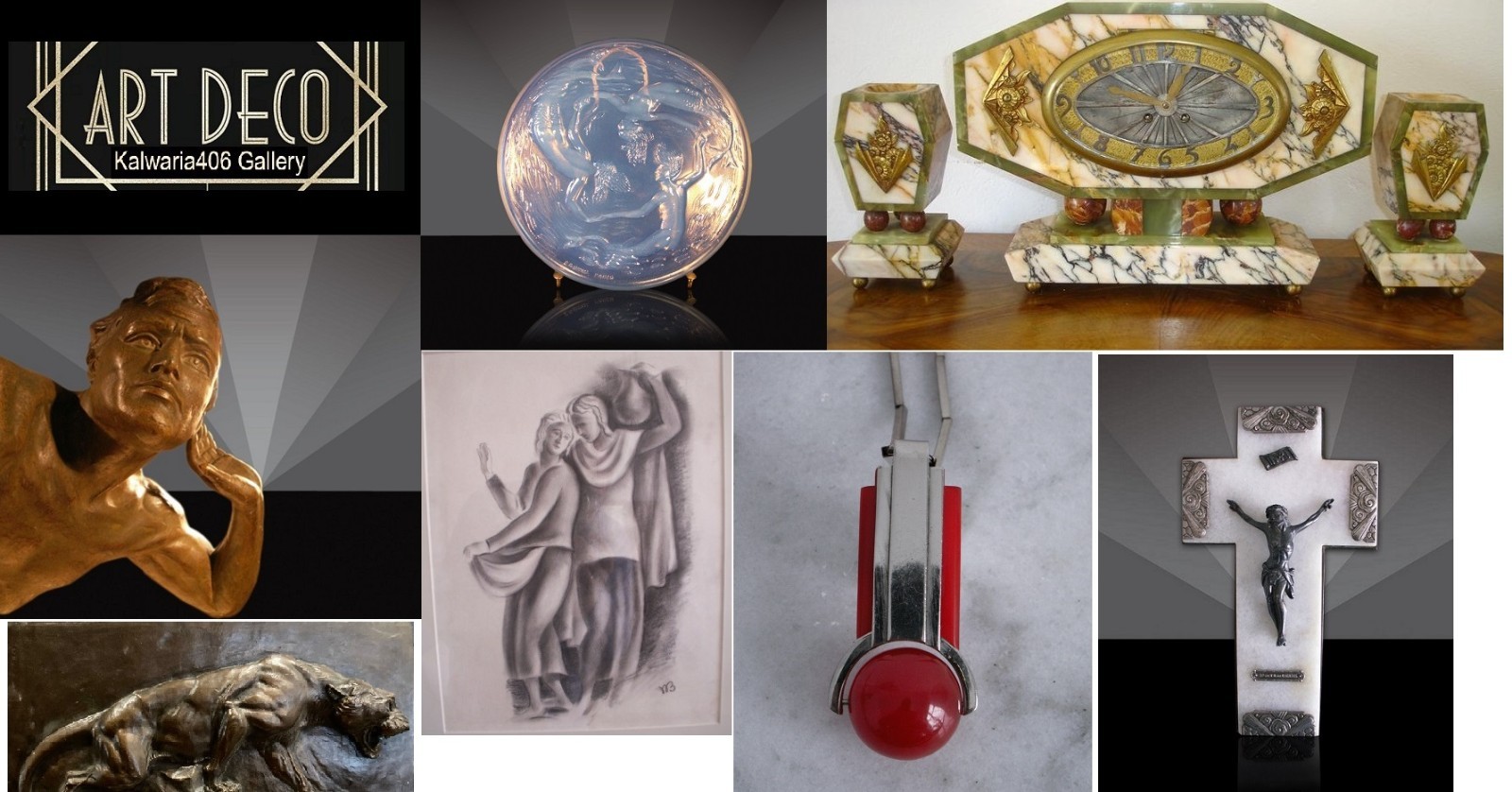 Cubism. Antique French Art Deco Bakelite Writing Set, C .1920