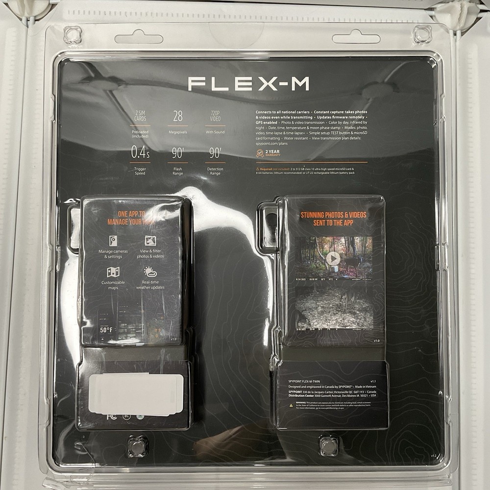 2x SpyPoint Flex-M Twin Pack FLEX-M-WMV-TWIN Cellular Camera