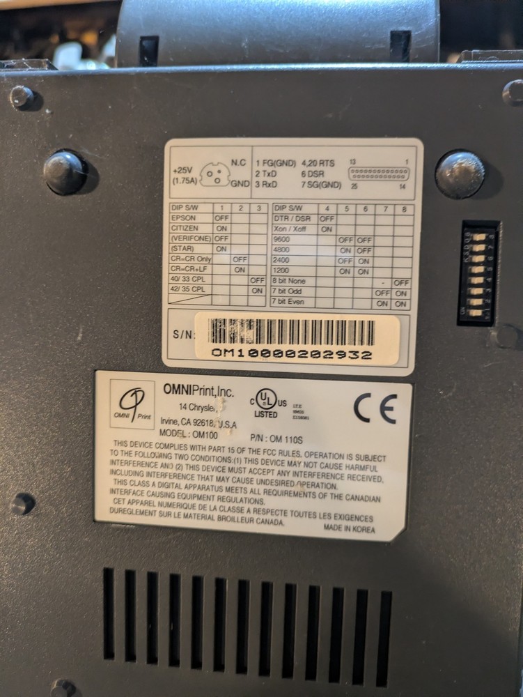 Omniprint OM 110S Thermal Receipt Printer