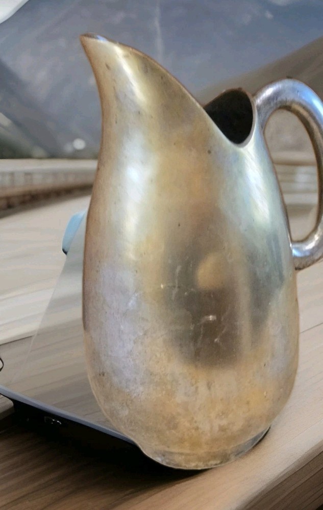 DESIGNCO silver plate over brass heavy pitcher 64oz Stylish Use As Vase Kitchen