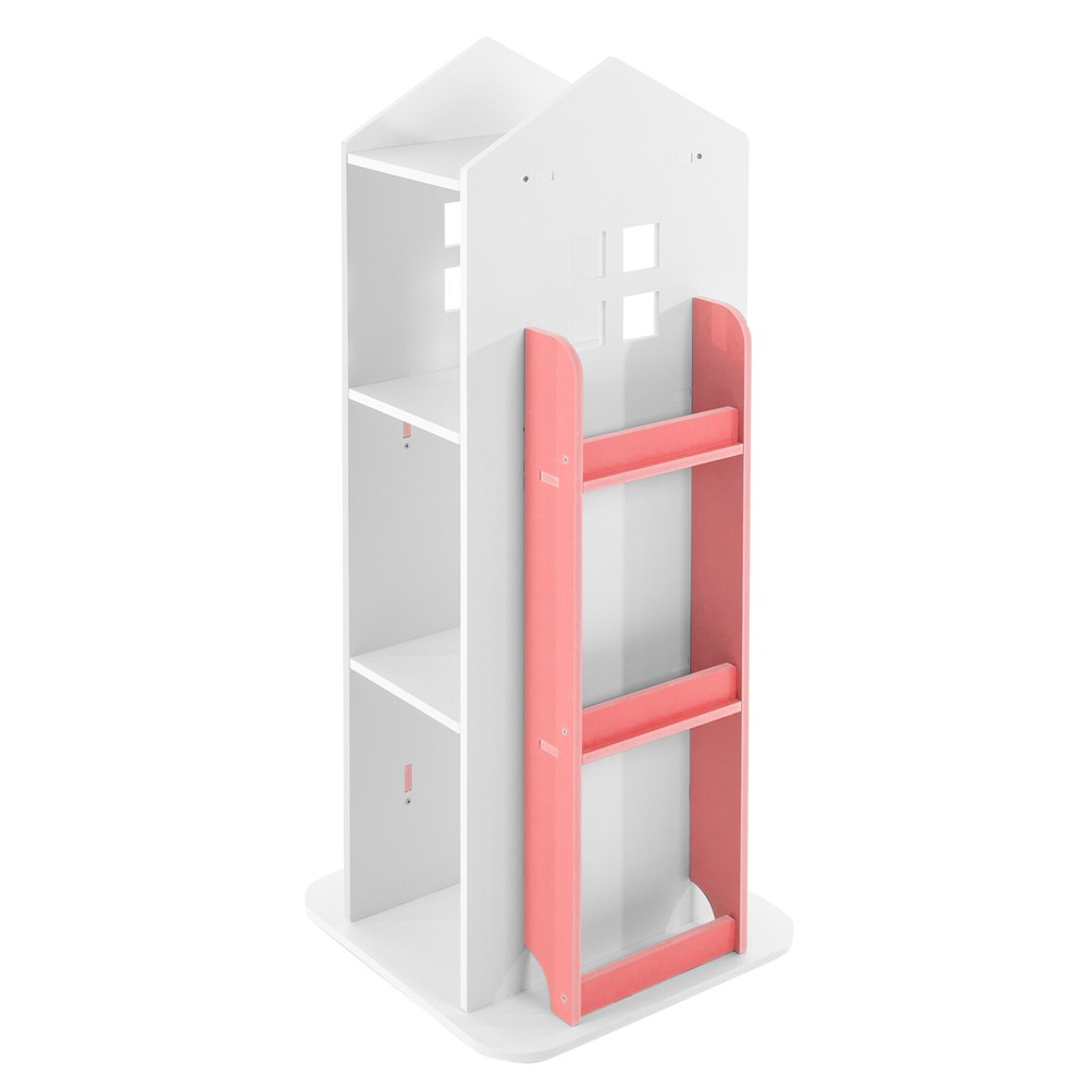 4-Tier Rotating Bookshelf with 360° Access - Sturdy Storage Solution