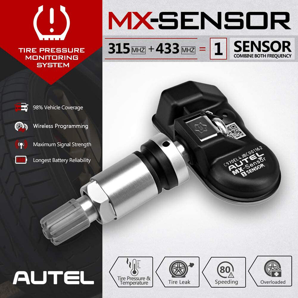 4pcs Autel MX-Sensor 315&433MHz Programmable TPMS Universal Tire Pressure Sensor
