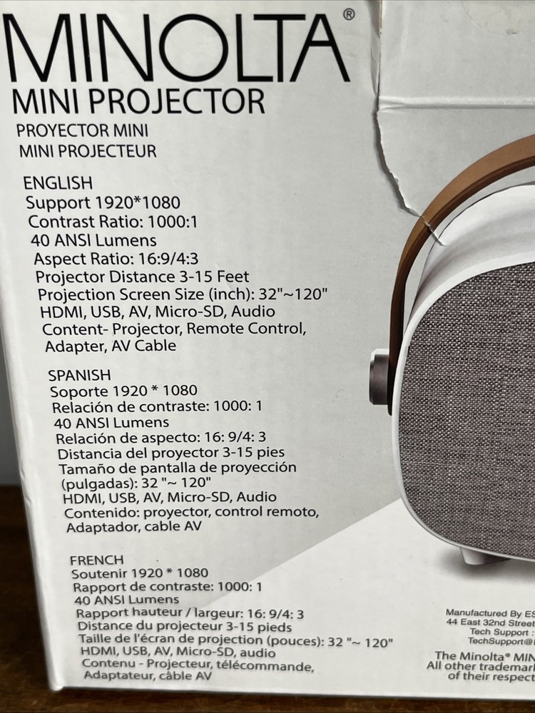 Minolta MN673 Mini LCD Projector Open Box