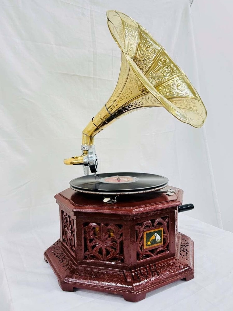 Antique Gramophone, Fully Functional Working Phonograph, win-up record player