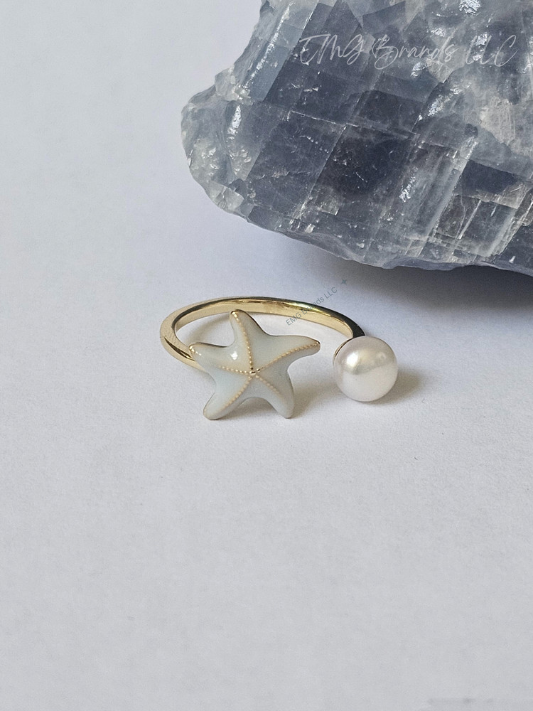 Starfish Pearl Ring