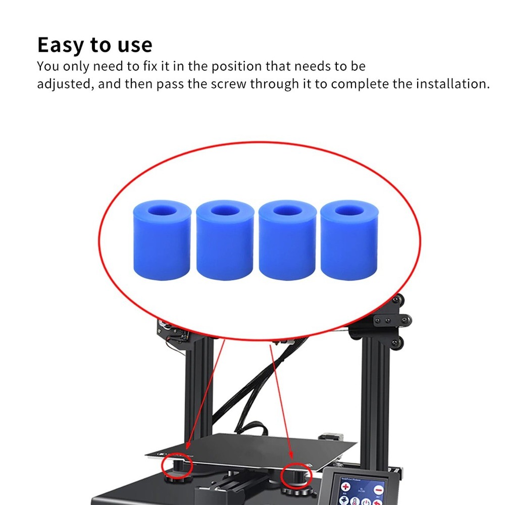 4pcs Hot Bed Leveling Column Silicone Solid Spacer for 3D Printer CR-10 Ender 3