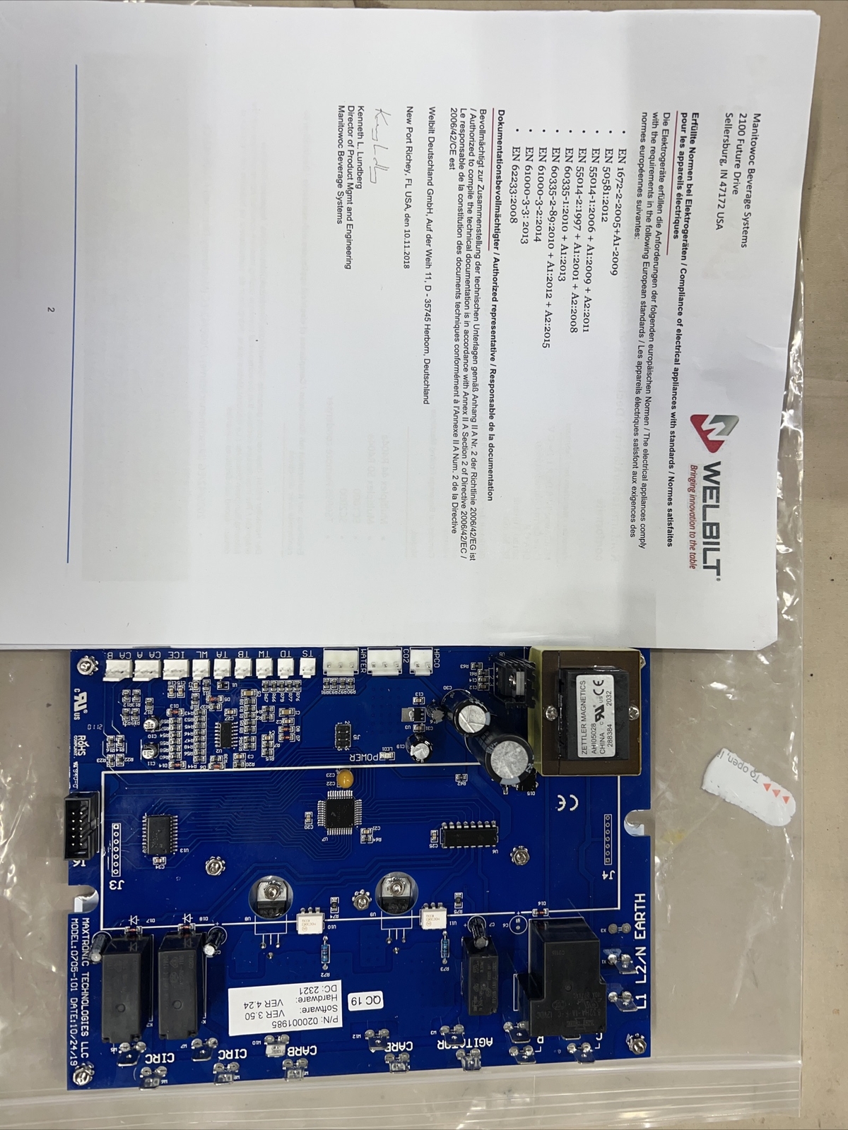 Maxtronic Technologies Manitowoc Ice 020001985 Erc Control Board 0705-101
