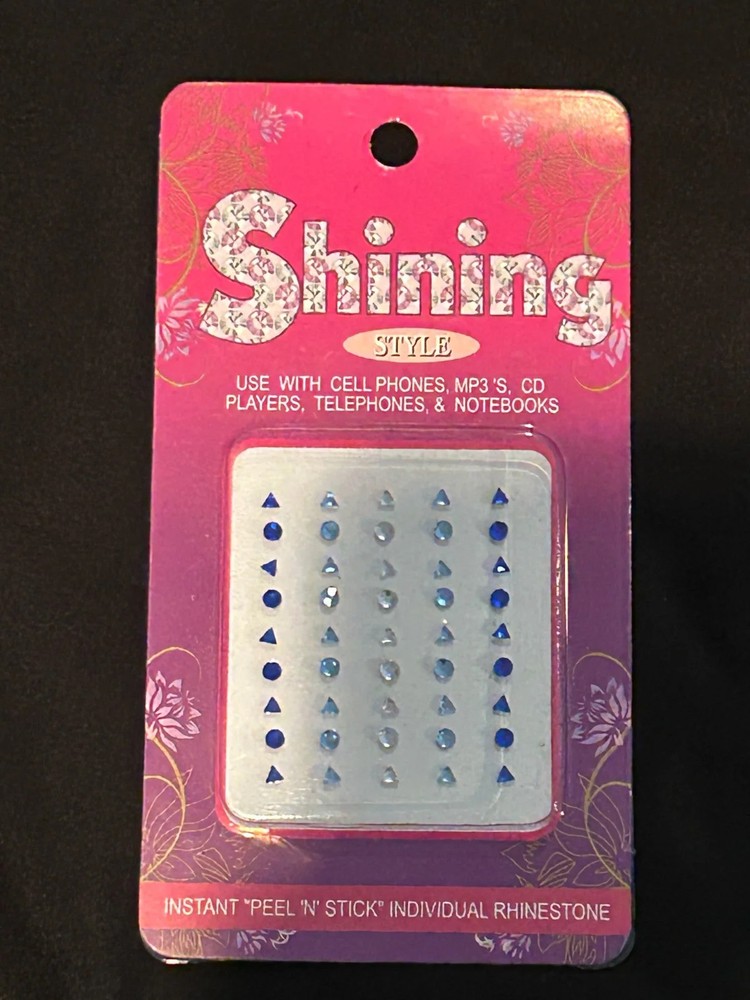 Peel & Stick Rhinestones for Electronics/Craft Projects Multi-shapes Blue