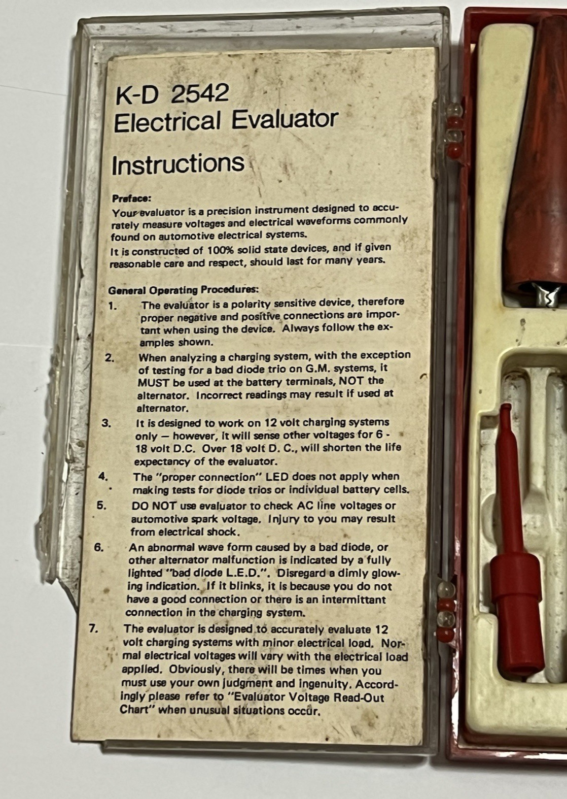 KD Tools 2542 Electrical Evaluator Automotive Charging Continuity Diode Tester