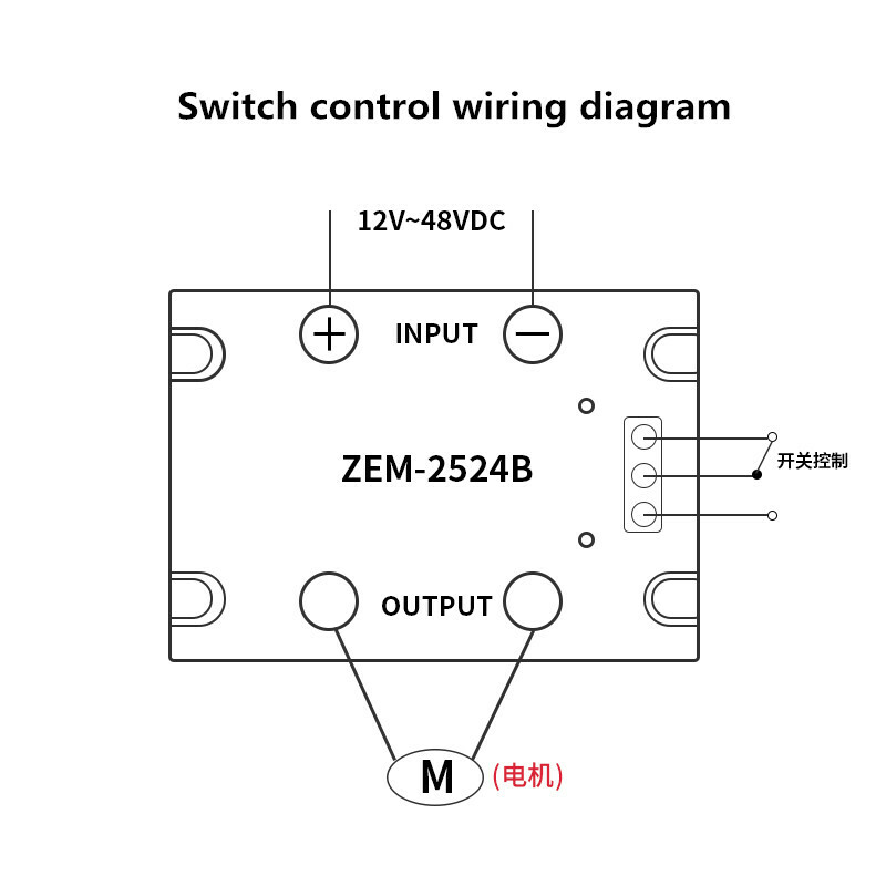 High-power DC motor forward and reverse control module 10A 48V