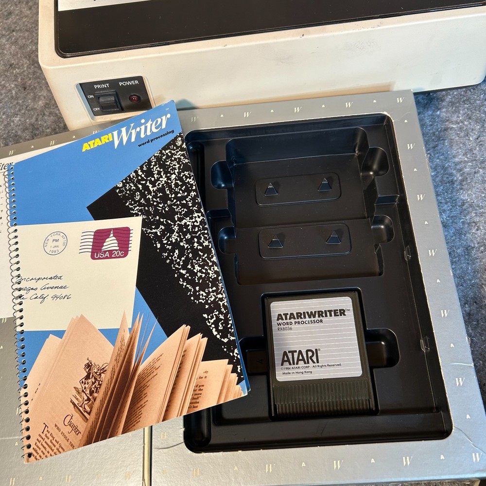 Atari 800XL Computer and Atari 1025 Printer AtariWriter Bundle Powers On As-is