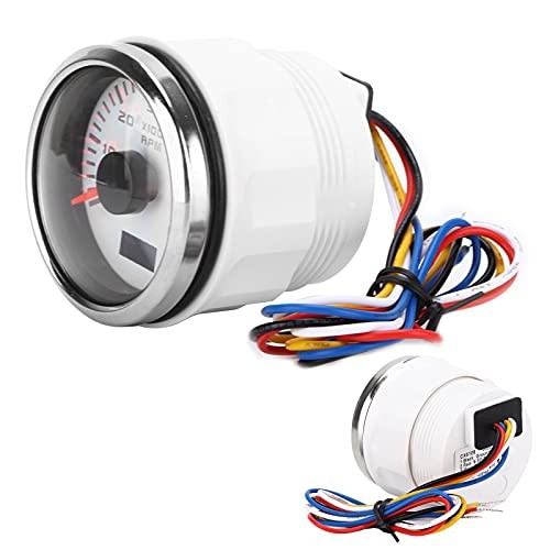 Pointer Tachometer, 52mm 6K Pointer Tachometer Gauge IP67 for 1 8 Cylinder