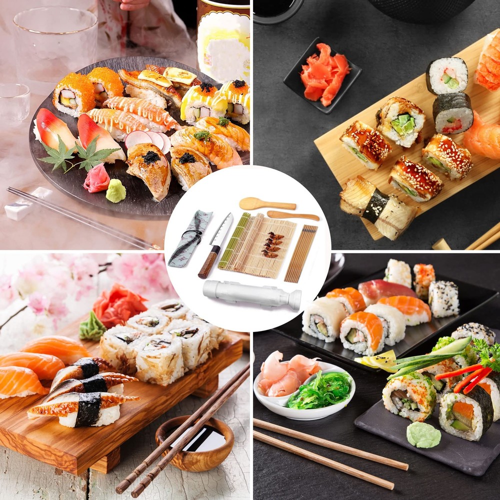 Sushi Making Kit for Beginners, All in One Maker Set 15 Pcs, Multicolor