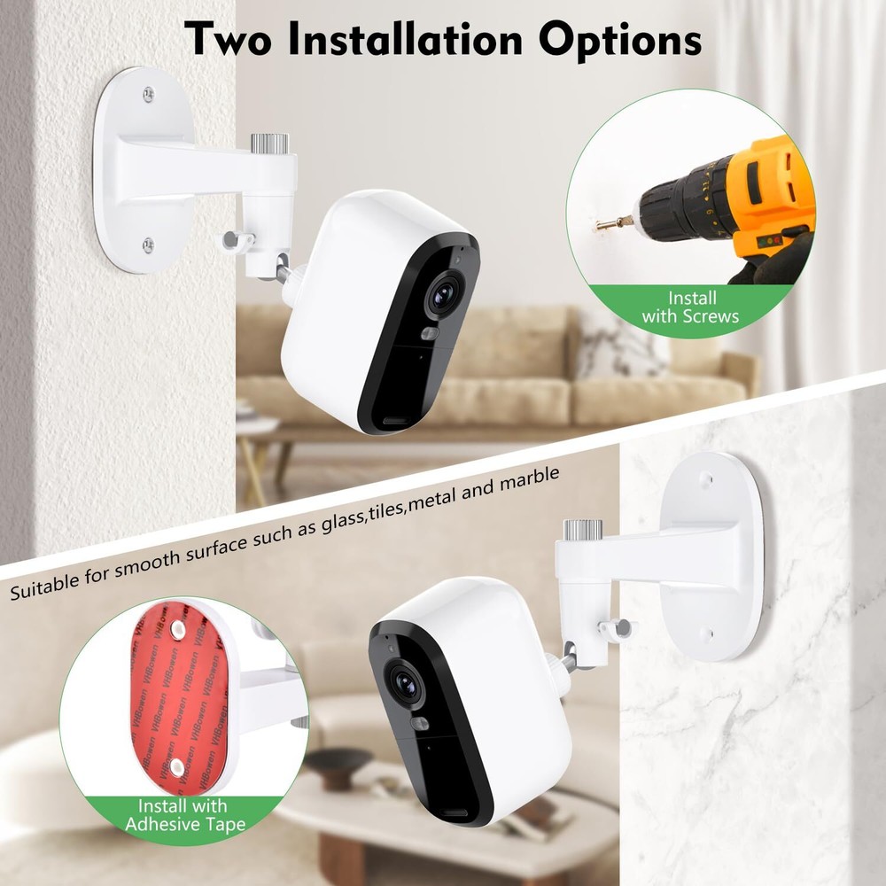 2pack Adjustable Mount For Arlo Essential 2k Indoor/outdoor2nd Generation For