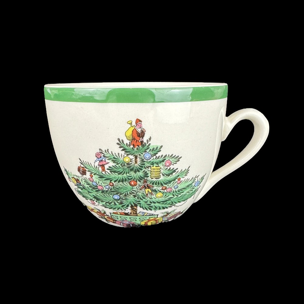 Spode CHRISTMAS TREE (Green Trim) Flat Cup