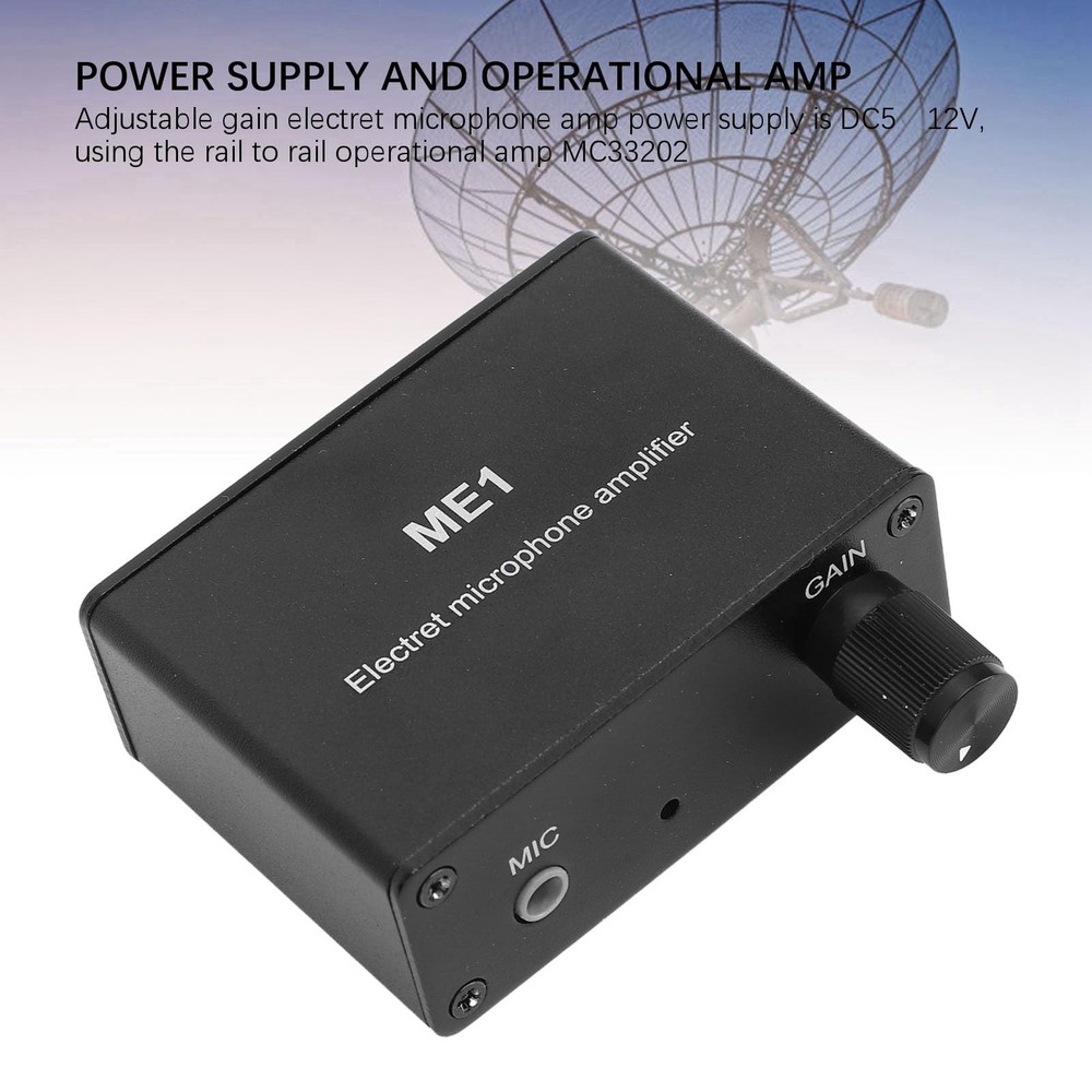 Adjustable Gain Electret Microphone Amp, 3.5mm Input Sound Preamplifier ME1, ...