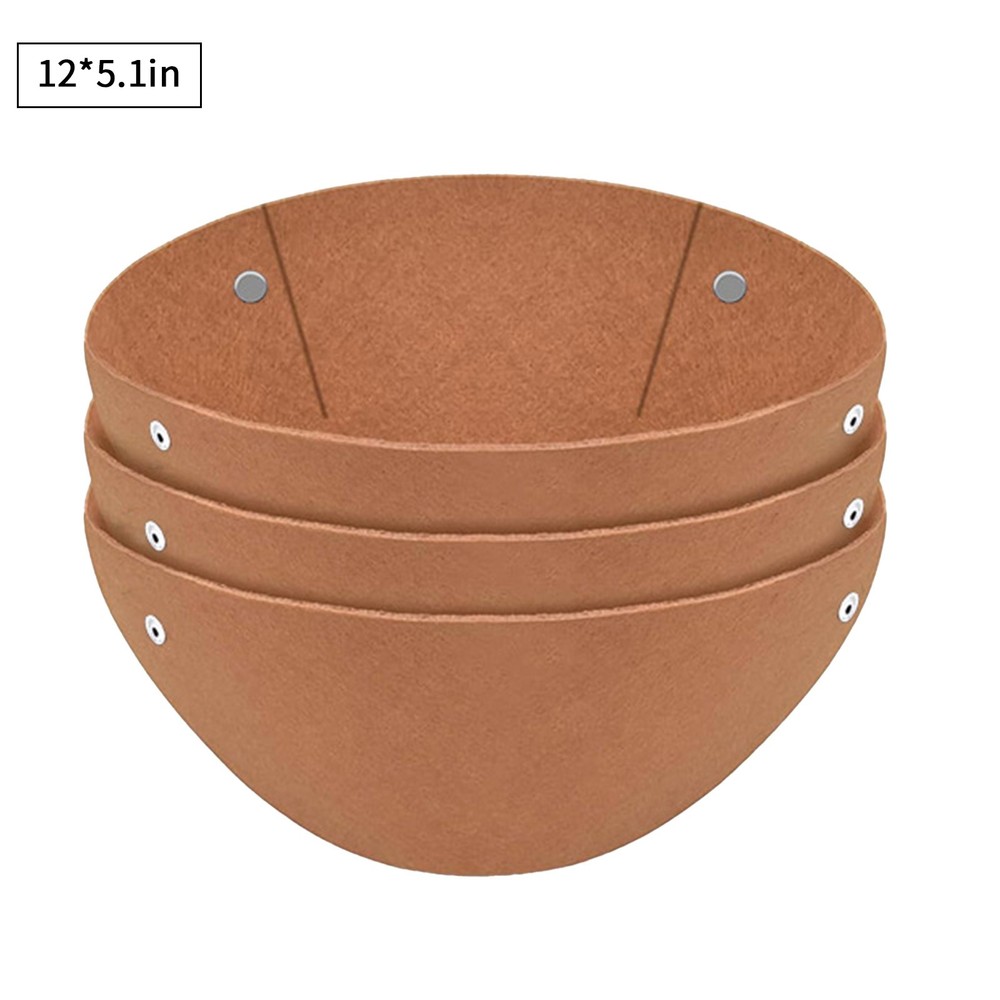 3Pc Round Hanging Basket Liners Felt Replacement Inserts for Hanging Baskets