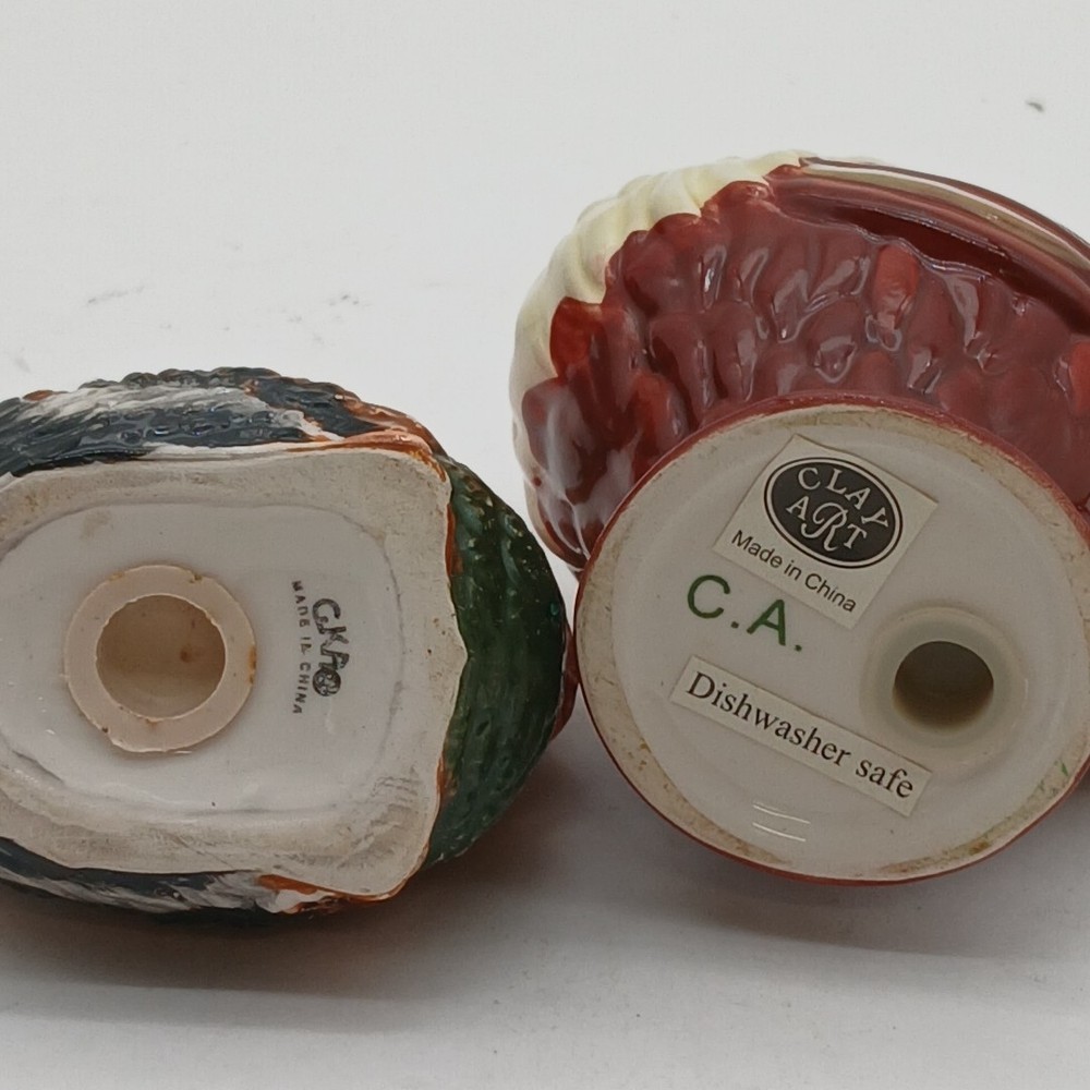 Hen & Rooster Hand Painted Ceramic Pair