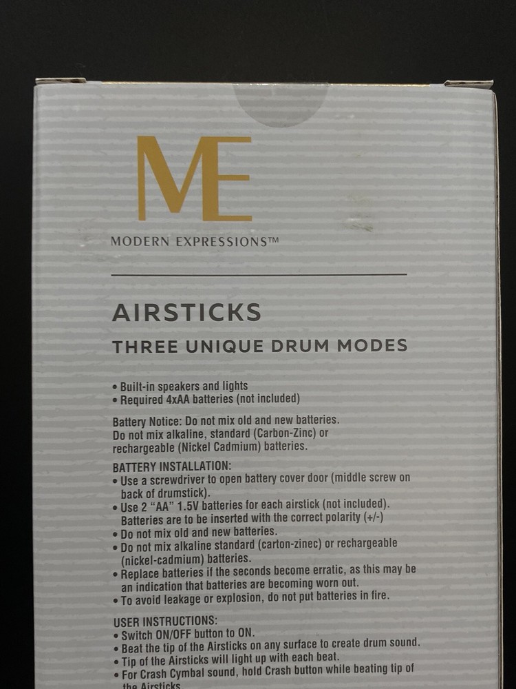 Modern Expressions Airsticks Three Unique Drum Modes NEW