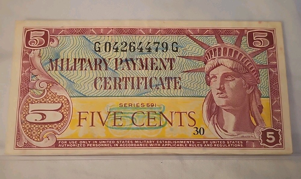 Military Payment Certificate 5 Cents