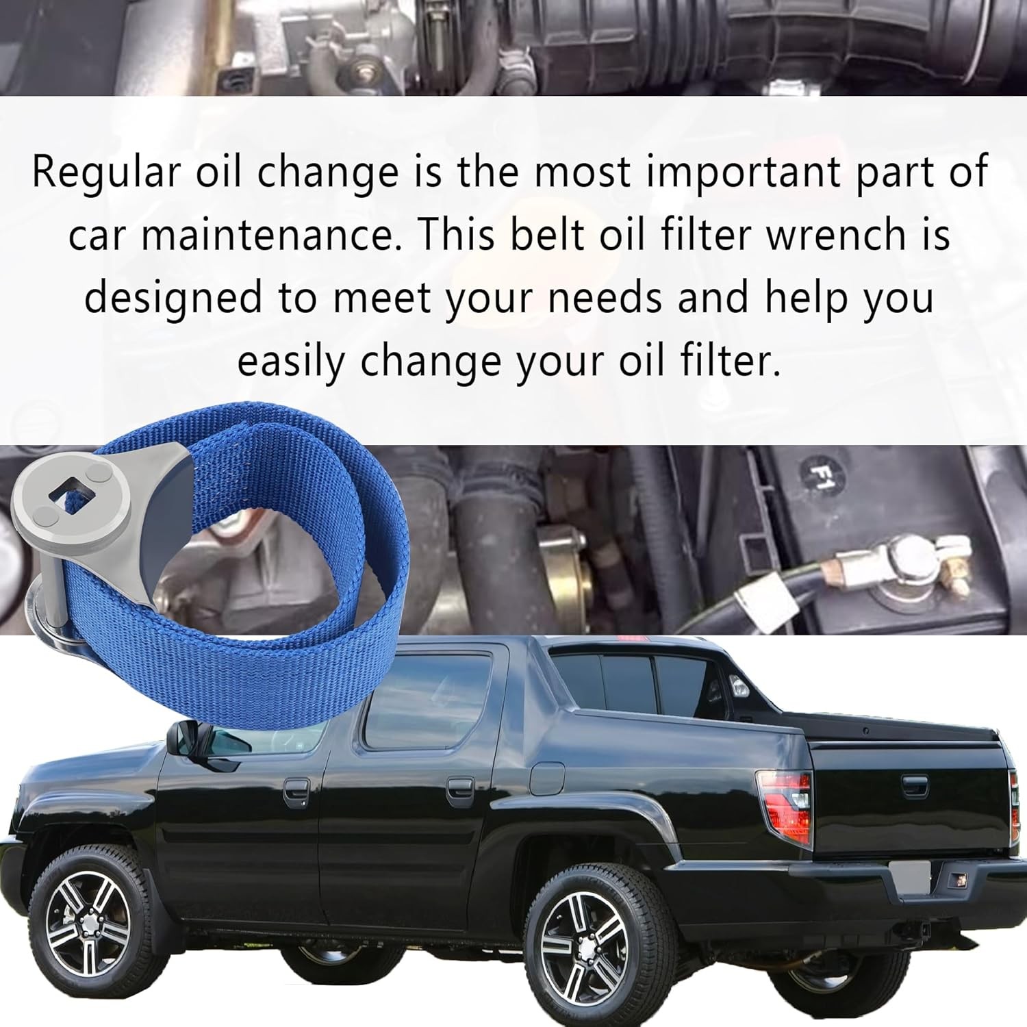 Oil Filter Wrench with Strap Wrench,Adjustable Oil Filter Removal Tool for 60mm-