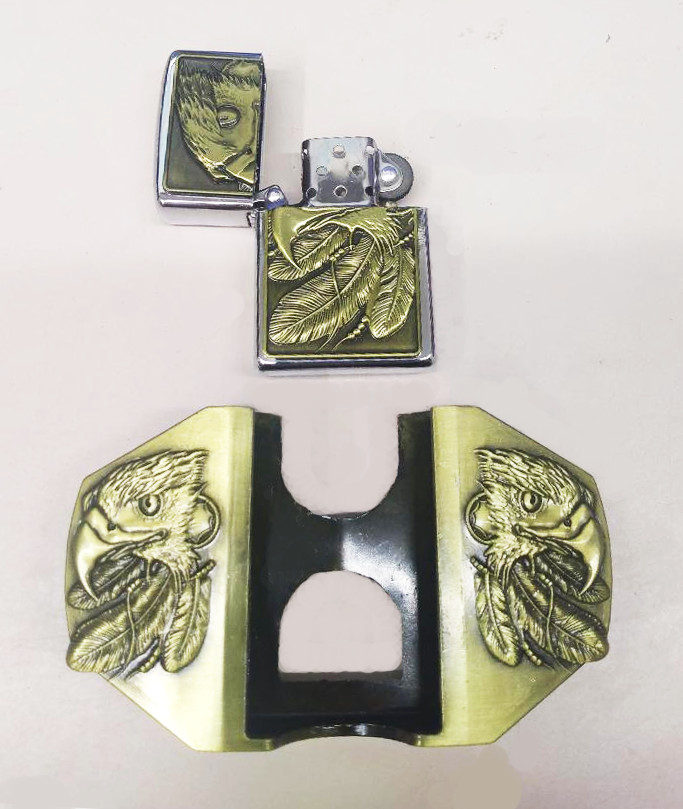 Elegant eagle buckle with Ronson style lighter (1058)