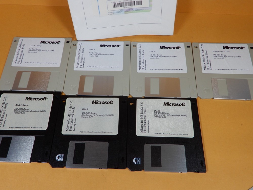 Microsoft MSDOS 6.22 Two Floppy Copies Plus Sealed Book