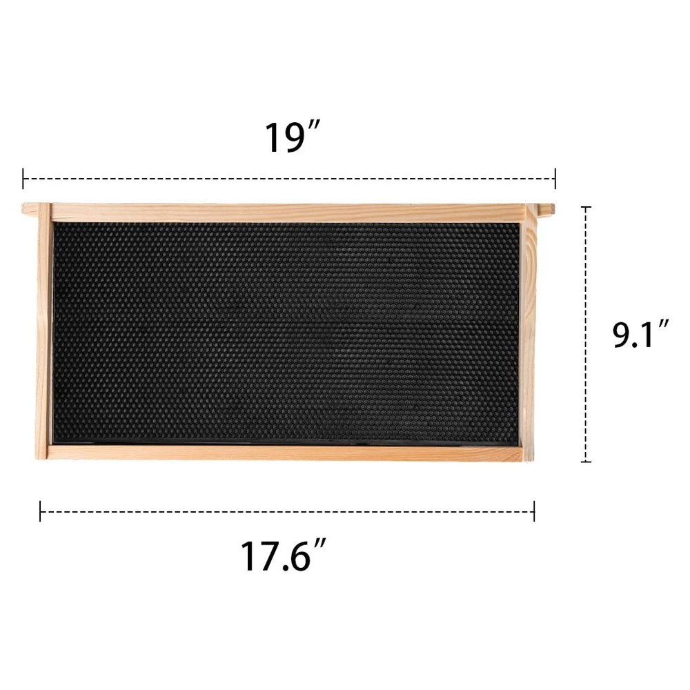 Deep Brood Beehive Frames with Wax Foundation, 10 Pack Honey Bee Frames with
