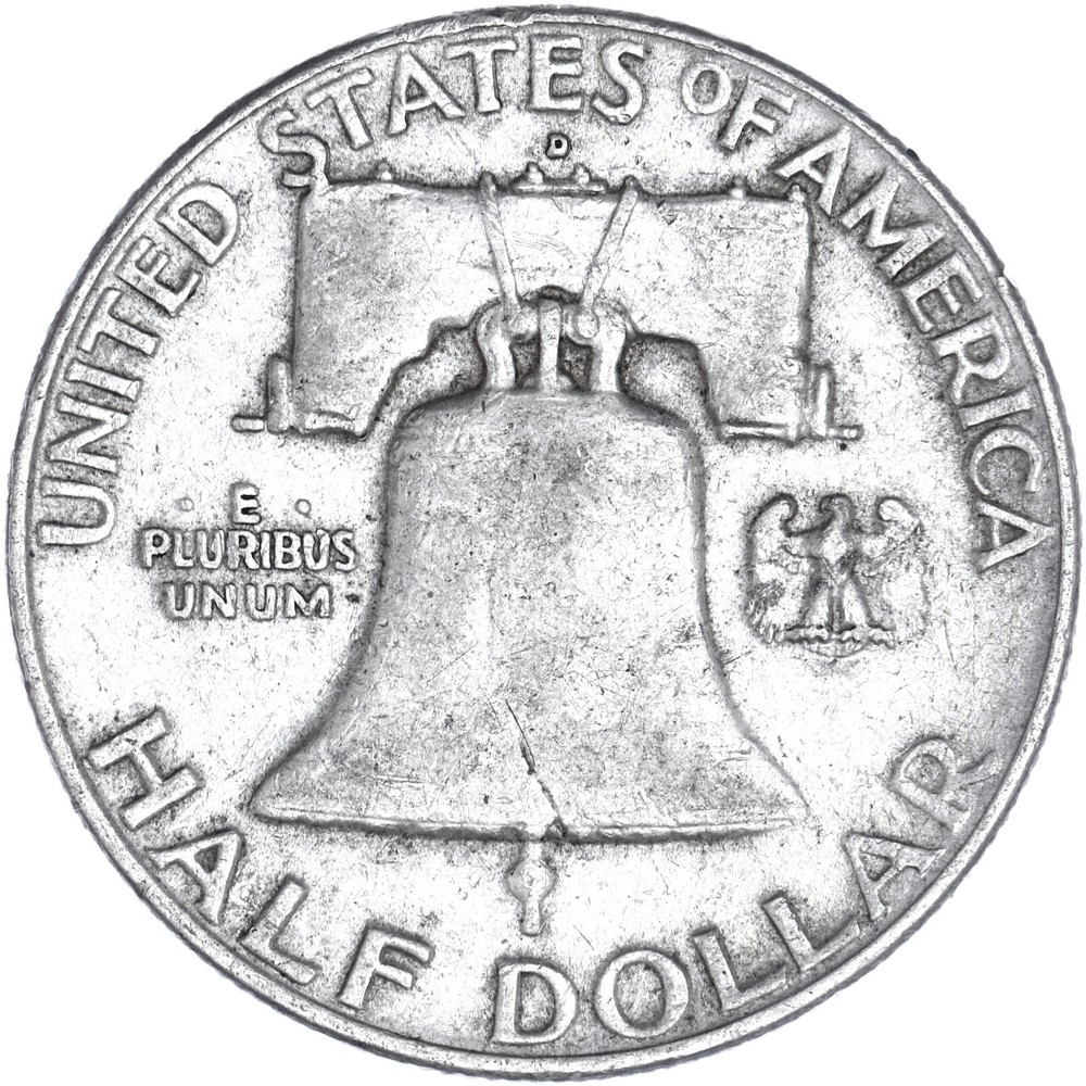 1960 D Franklin Half Dollar 90% Silver Very Fine VF