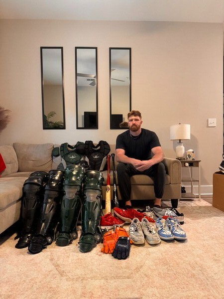 ADAM ZEBROWSKI 2025 COLUMBUS CLINGSTONES GAME WORN ALL-STAR MVP CHEST PROTECTOR