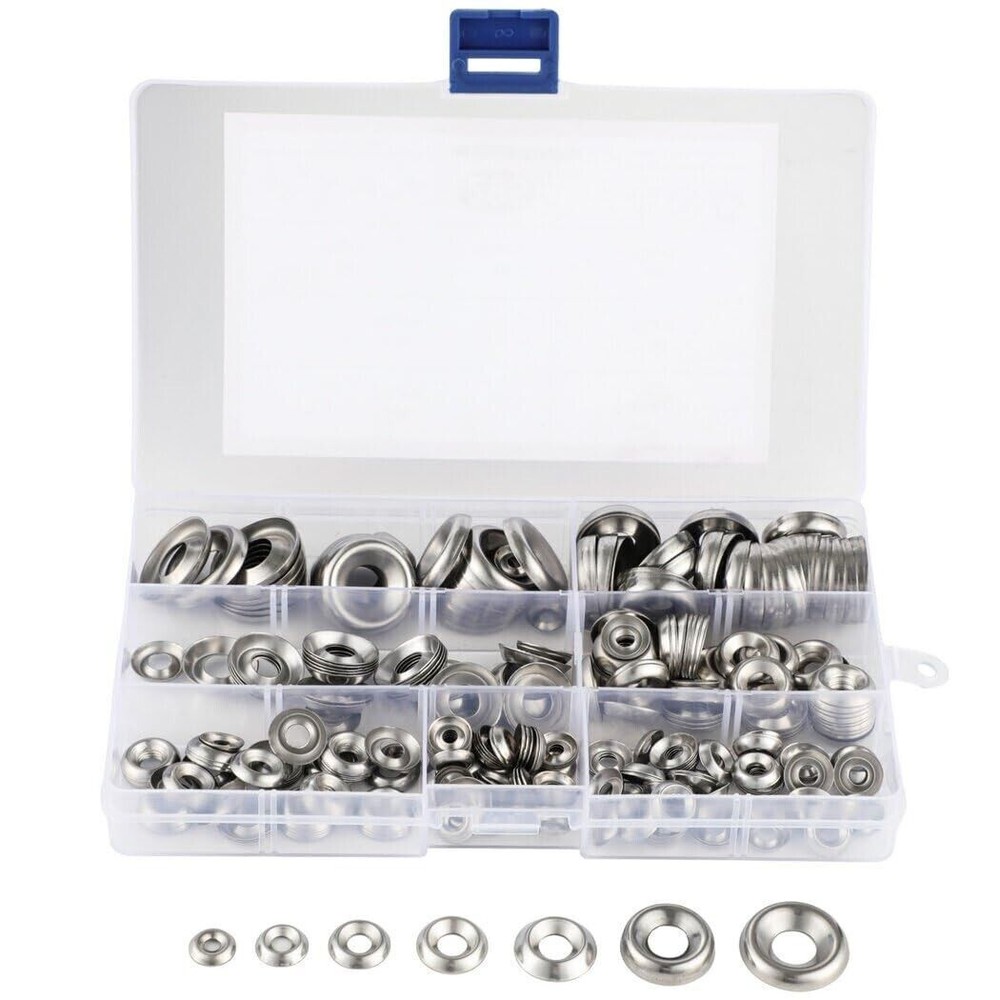 295pc/set 304 Stainless Steel Countersunk Solid Cup Washer Finishing Washers