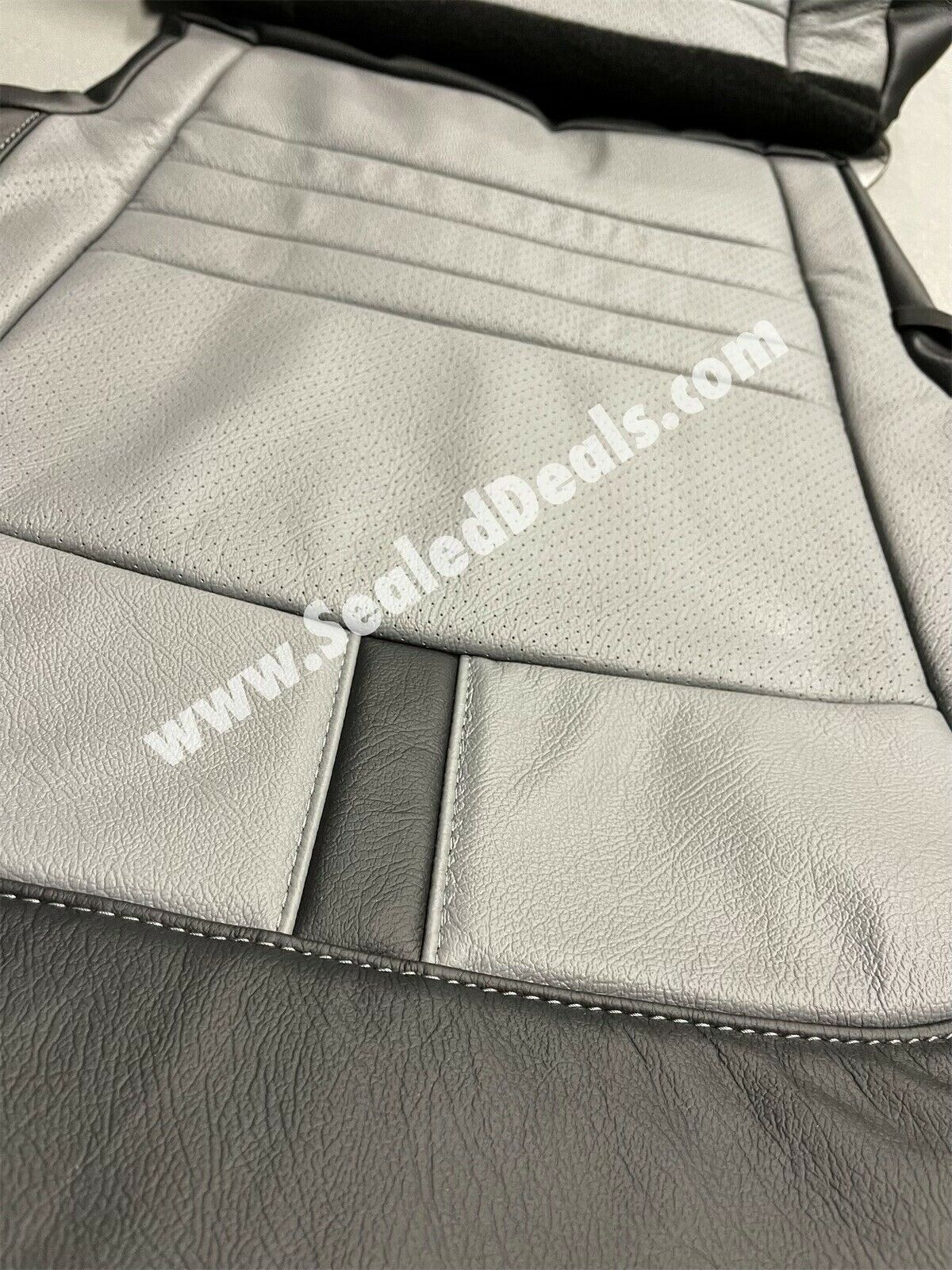 Black & Gray Leather Seat Covers for 2023-25 Ford F250 F350 STX XL XLT Crew Cab