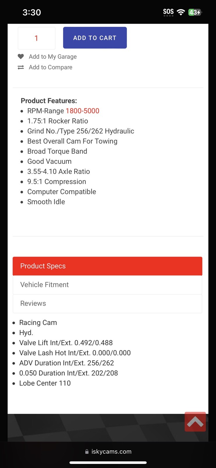 NOS isky 351256/262 Ford V8 FE 352 360 390 427 428 CAMSHAFT ISKENDERIAN CAM