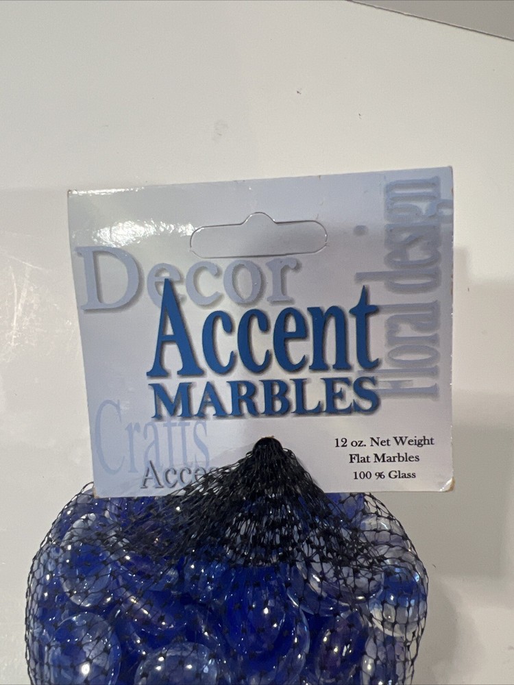 Mega Accent Marbles Diamond Crystal Snow Flake Blue Flat Craft Compliments