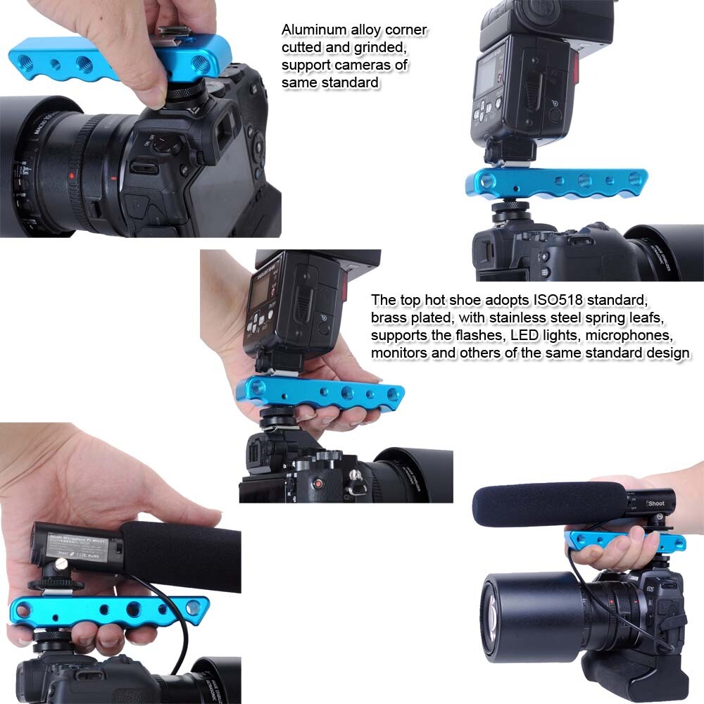 Hand-held DC/DV Video Camera Holder Bracket Support Speedlite Flash LED Light