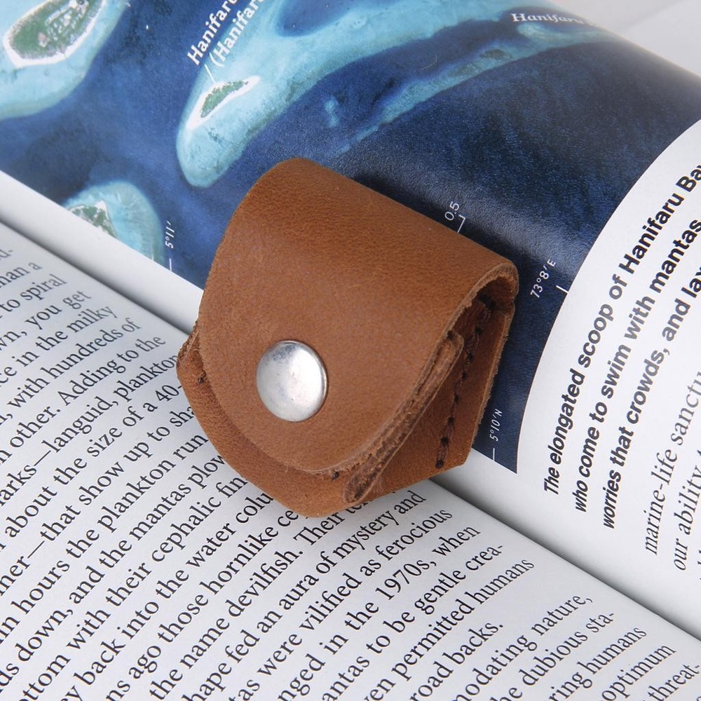 Leather Chalk Holder Chalk Case Lip Snap Fastner for Pool